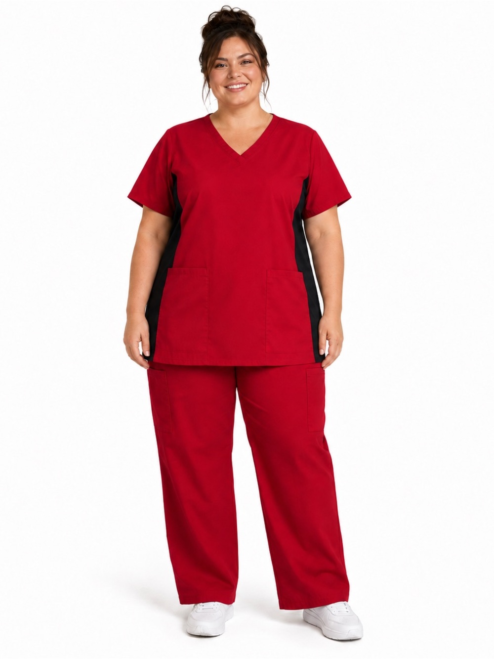 Scrubstar Red Black Cargo Scrub Set Top 3XL Pants 2XL Medical Uniform Nurse Vet